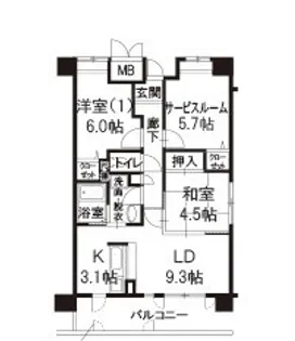 ラフィーネフォレスタ【6階】の間取り