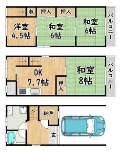 大阪府東大阪市玉串元町2【一戸建】の間取り