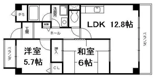 ディアコート竹田【2階】の間取り