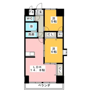 ランバー原田【6階】の間取り