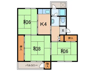 鶴甲コーポ18号館【5階】の間取り