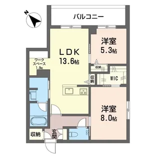 セレスティア ハザワ【2階】の間取り