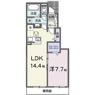 グランシャリオ富岡 弐番館【1階】の間取り