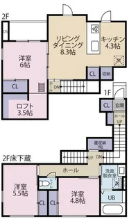 Belle Lead 東吉野 A棟【2階】の間取り