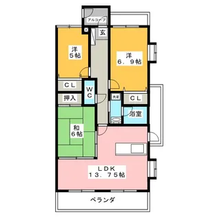 グローリアスヒルズ日進第3【3階】の間取り
