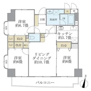 ドミール・コンフォール【9階】の間取り