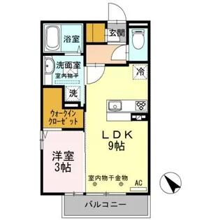 ライツフォルT【1階】の間取り