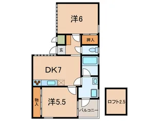 カシ-タ岡本【2階】の間取り