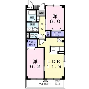 エレガンシア ルーナ【1階】の間取り