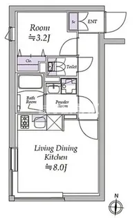 アトリオフラッツ清澄白河【2階】の間取り
