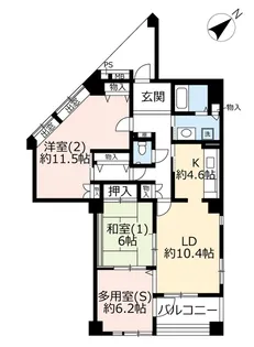 UR港北ニュータウンコンフォール仲町台【5階】の間取り