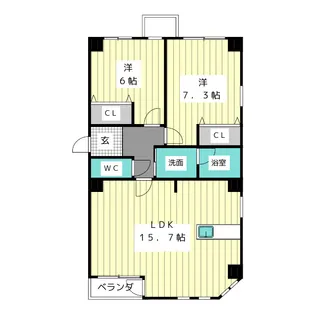 シェソワ滝川【3階】の間取り