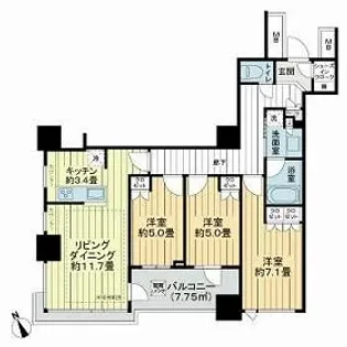 神奈川県横浜市中区日ノ出町1【マンション】の間取り