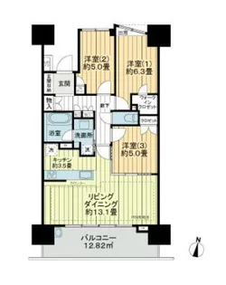 ライオンズ横浜新子安ハーバーコート【6階】の間取り