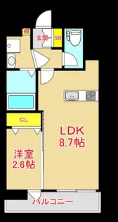 イクシオン博多【8階】の間取り