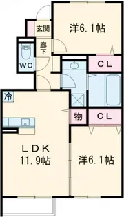 サンモールB【2階】の間取り