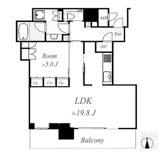 ブランズタワー梅田North【34階】の間取り