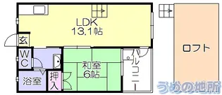シティベール山村IIC【1階】の間取り