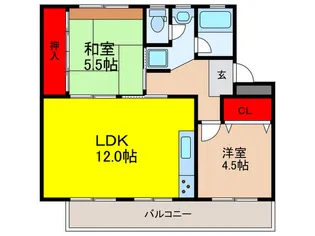 箕面如意谷住宅5号棟【4階】の間取り