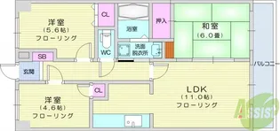 グローリィハイツNo2【3階】の間取り
