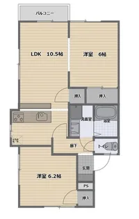 ランド キューブ【2階】の間取り