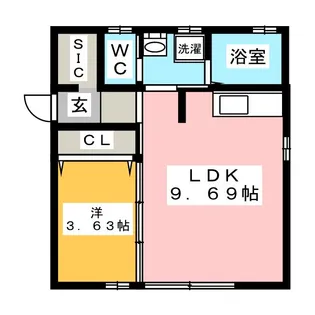 フローレス祐【1階】の間取り