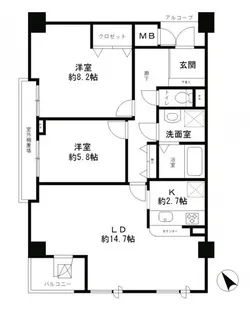 レジディア六本木檜町公園【4階】の間取り