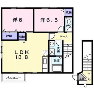 パレス ニュールミネ A【2階】の間取り