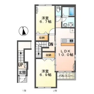 アビタシオン・ジョリ【2階】の間取り
