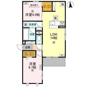 クラシスト高殿【1階】の間取り