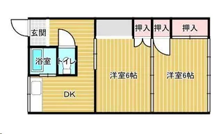 黒沼西ハイツ【1階】の間取り