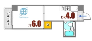 サンシャイン向洋【4階】の間取り