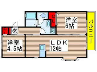 ロ-ズハイムA【2階】の間取り