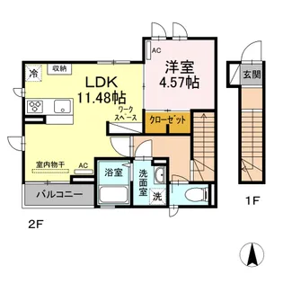 アリドゥリア都立大学【1階】の間取り
