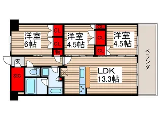スカイグランデ津田沼【1階】の間取り