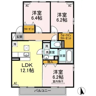 セジュールさくらDG II A棟【1階】の間取り