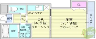 アンソレイエ・ロジュマン【1階】の間取り