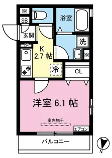 クレモンテ茅ヶ崎南【2階】の間取り