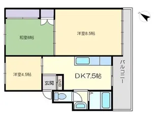 豊里コーポB棟【3階】の間取り