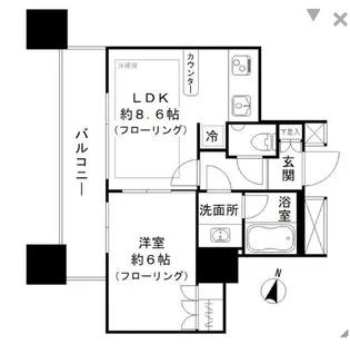 カテリーナ三田タワースイート【10階】の間取り