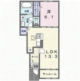 エルヴェ【1階】の間取り