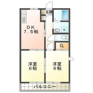 コンフォールB【2階】の間取り