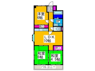 オーク上野芝【3階】の間取り