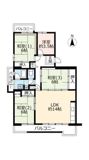 UR横尾【3階】の間取り