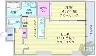 S-RESIDENCE近代美術館前【6階】の間取り