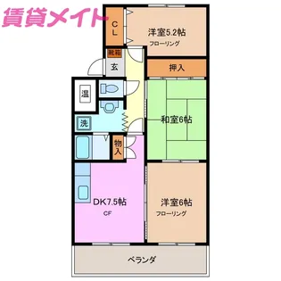 ティーグルアヴァンセ【3階】の間取り