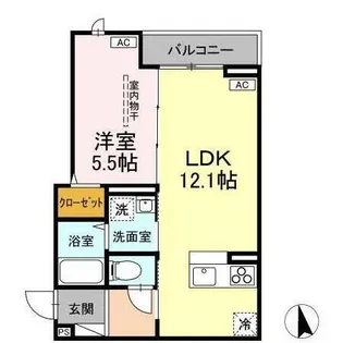 エルタスコート成田町【1階】の間取り