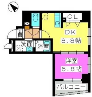 スーペリアニューハイム薬院【5階】の間取り