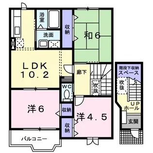 アンソレイエ瓜生A【2階】の間取り