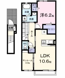 ハイネストキタII【2階】の間取り